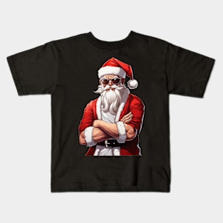 Cool Santa Cartoon Kids T-Shirt